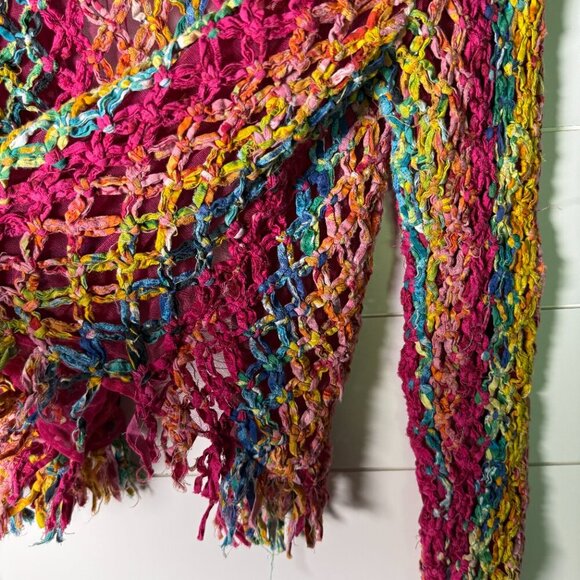 Sandy Starkman Sz L Funky Maximalist Colorful Y2K Woven Ribbon Textile Jacket - Picture 4 of 9